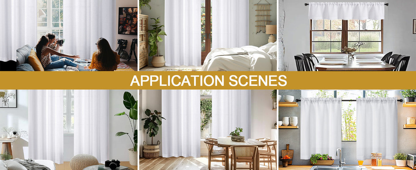 Black Curtains 63 Inch Length 2 Panels Set for Living Room Bedroom, Light Filtering Faux Linen Textured Soft Window Curtain, Airy Soft Rod Pocket cortinas para cuarto, 40Wx63L Inches, 2 Pcs