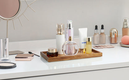 11.7" Bathroom Vanity Tray for Counter - Acacia Wood Decorative Tray for Toilet Tank Makeup Perfume Jewelry Catchall Coffee Table - Wooden Kitchen Countertop Organizer for Soap Dispenser