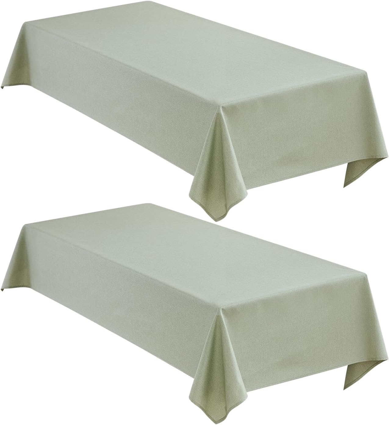 Faux Linen Tablecloths for Rectangle Tables, Burlap Textured Table Cloths Washable Farmhouse Table Cover Water Resistant for Dining, Wedding, Outdoor(Khaki, 52"×70")