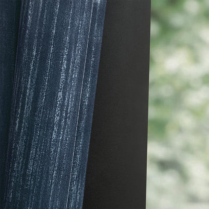 Ombre 100% Blackout Curtains, Navy Blue and Greyish White Full Room Darkening Thermal Insulated 84 Inches Long Drapes for Bedroom/Living Room Grommet Window Treatments Modern 52Wx84L, Set of 2