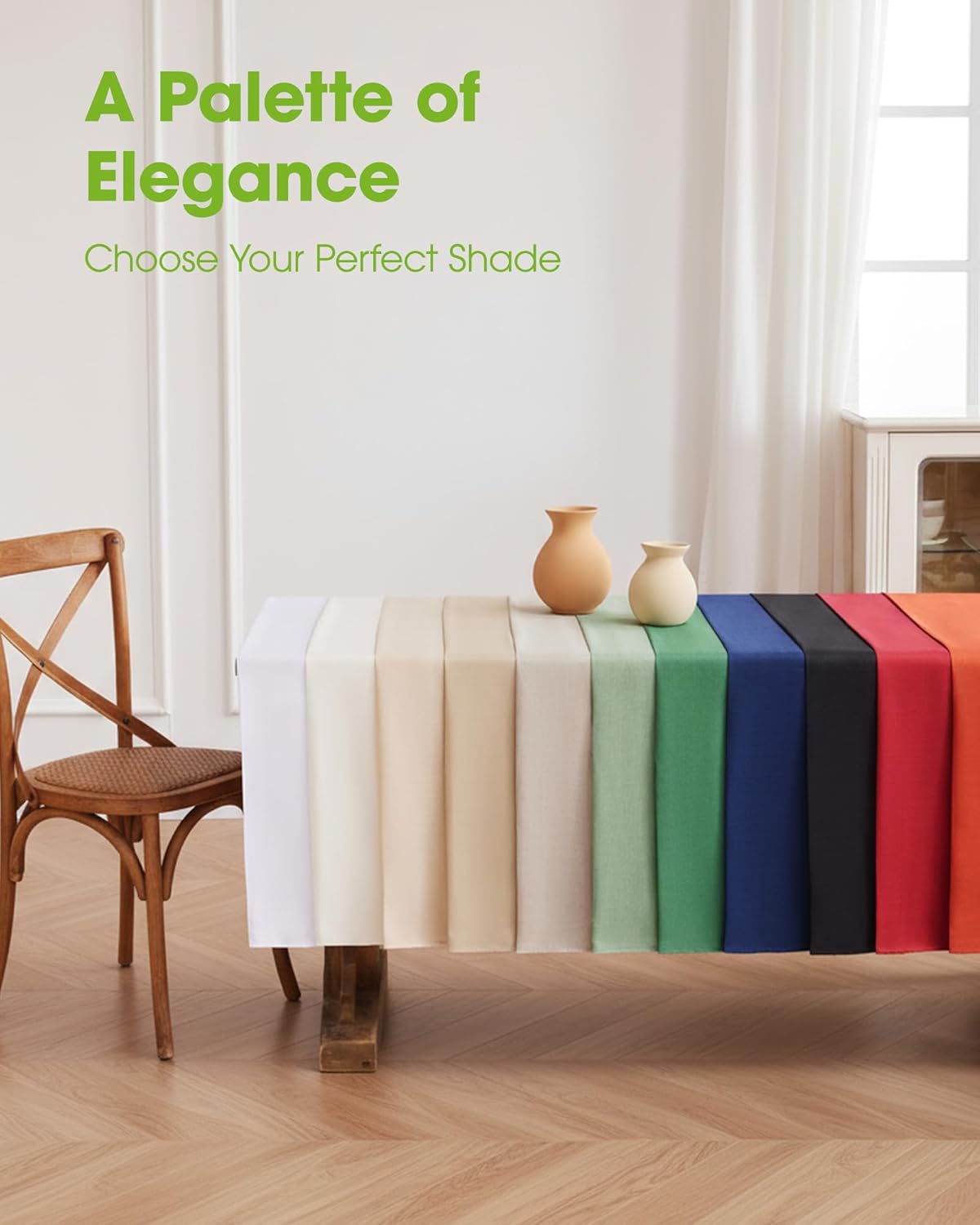 Rectangle Linen Tablecloth Waterproof & Stain Resistant, Wrinkle-Free Table Cloth Adds Elegance and Protection, Ideal for Dining, Party, Wedding and Outdoor, 52 x 70 Inch, Sage Green