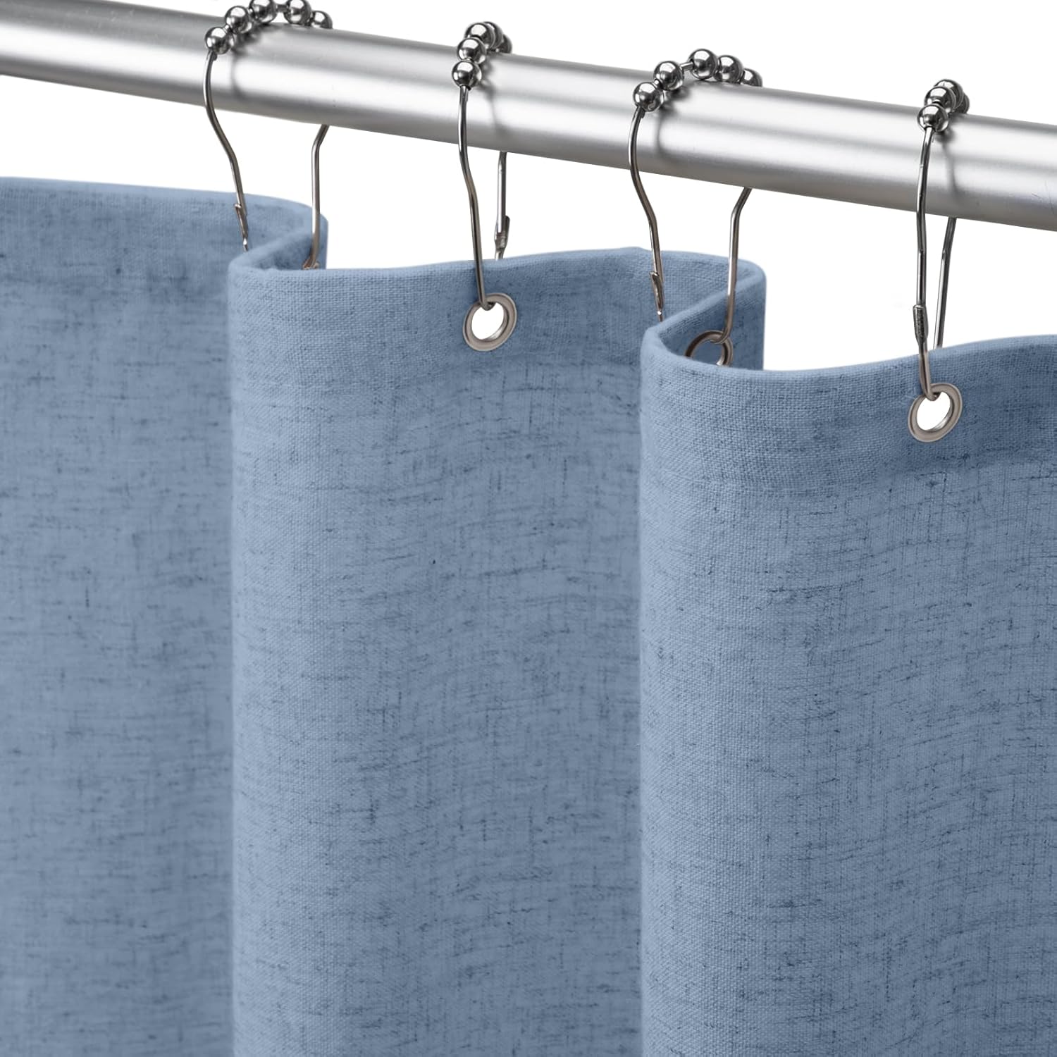Shower Curtain Beige, Fabric Boho Farmhouse Shower Curtains for Bathroom Cream Cotton Natural Cloth Liner Set 72" W x 72" L