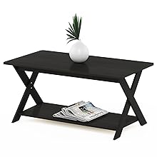Furinno Modern Simplistic Criss-Crossed Coffee Table, 35.4 in x 19.6 in x 16 in, French Oak Grey