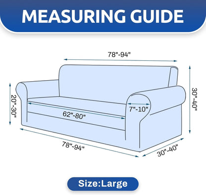 Stretch Sofa Cover Slipcover ，Couch Covers for 3 Cushion Couch Sofa pet Friendly (78"-94") Furniture Protector Sofa with Elastic Bottom for Kids,Dog, Jacquard Small Checked(Large,Black)
