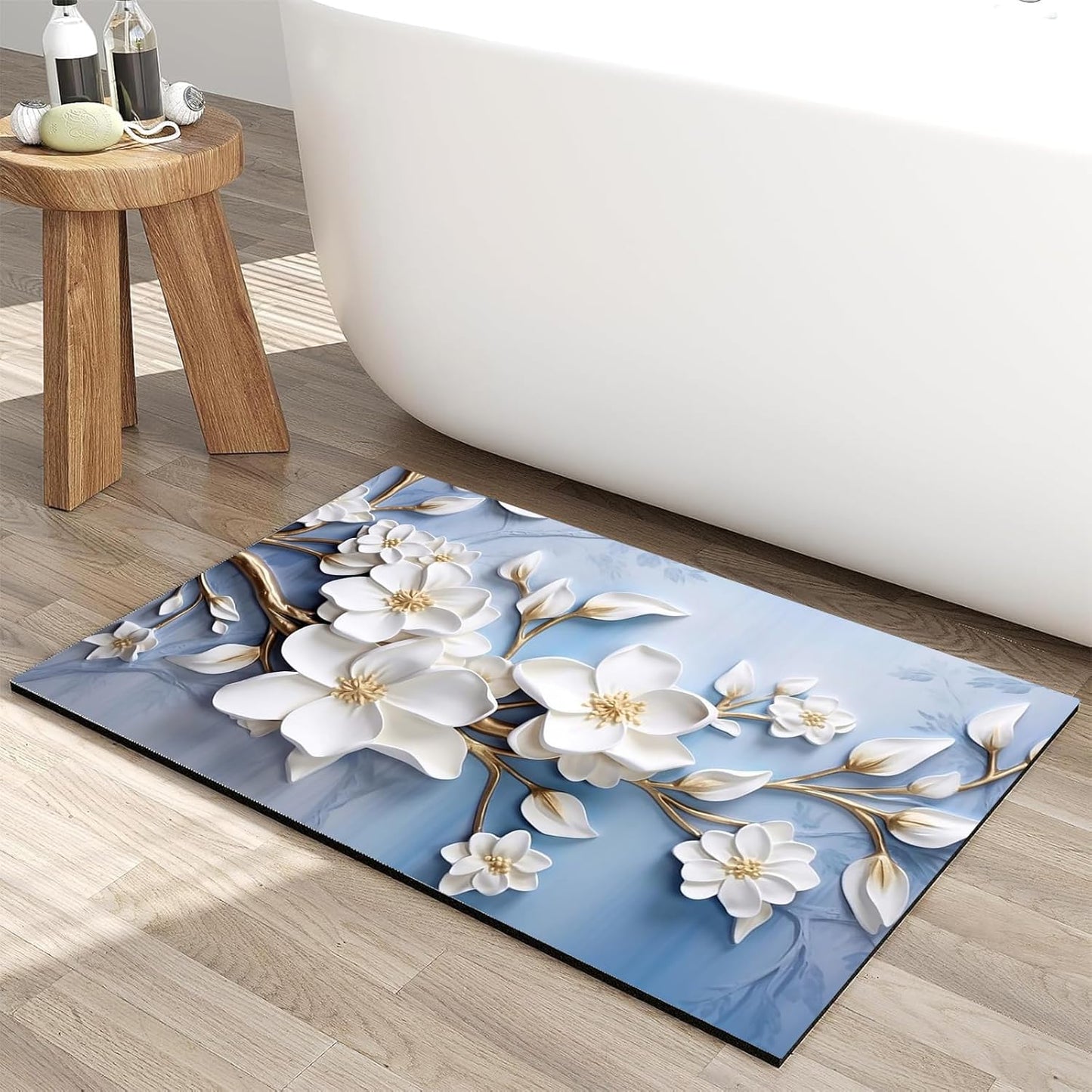 Bath Mat, 3 x 5ft, Ultra Soft and Non-Slip Bathroom Rugs, Water Absorbent and Machine Washable Bath Rug for Bathroom, Shower, and Tub
