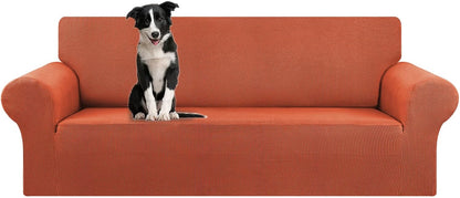 Stretch Sofa Cover Slipcover ，Couch Covers for 3 Cushion Couch Sofa pet Friendly (78"-94") Furniture Protector Sofa with Elastic Bottom for Kids,Dog, Jacquard Small Checked(Large,Black)