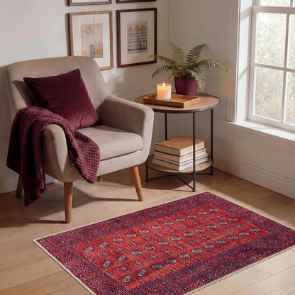 2x3 Rug - Machine Washable Entry Rug with Non-Slip Backing, Ideal for Enteryway, Kitchen, Bathroom, Laundry Room - Vintage, Easy Clean, Durable, Low Pile Rug - (2' x 3')