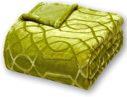 Soft Cozy Fleece Throw Blanket, 50x60 Inches – Lightweight Plush Blanket for Couch, Fuzzy 3D Jacquard Design, for Sofa, Bed & Travel - Dark Grey