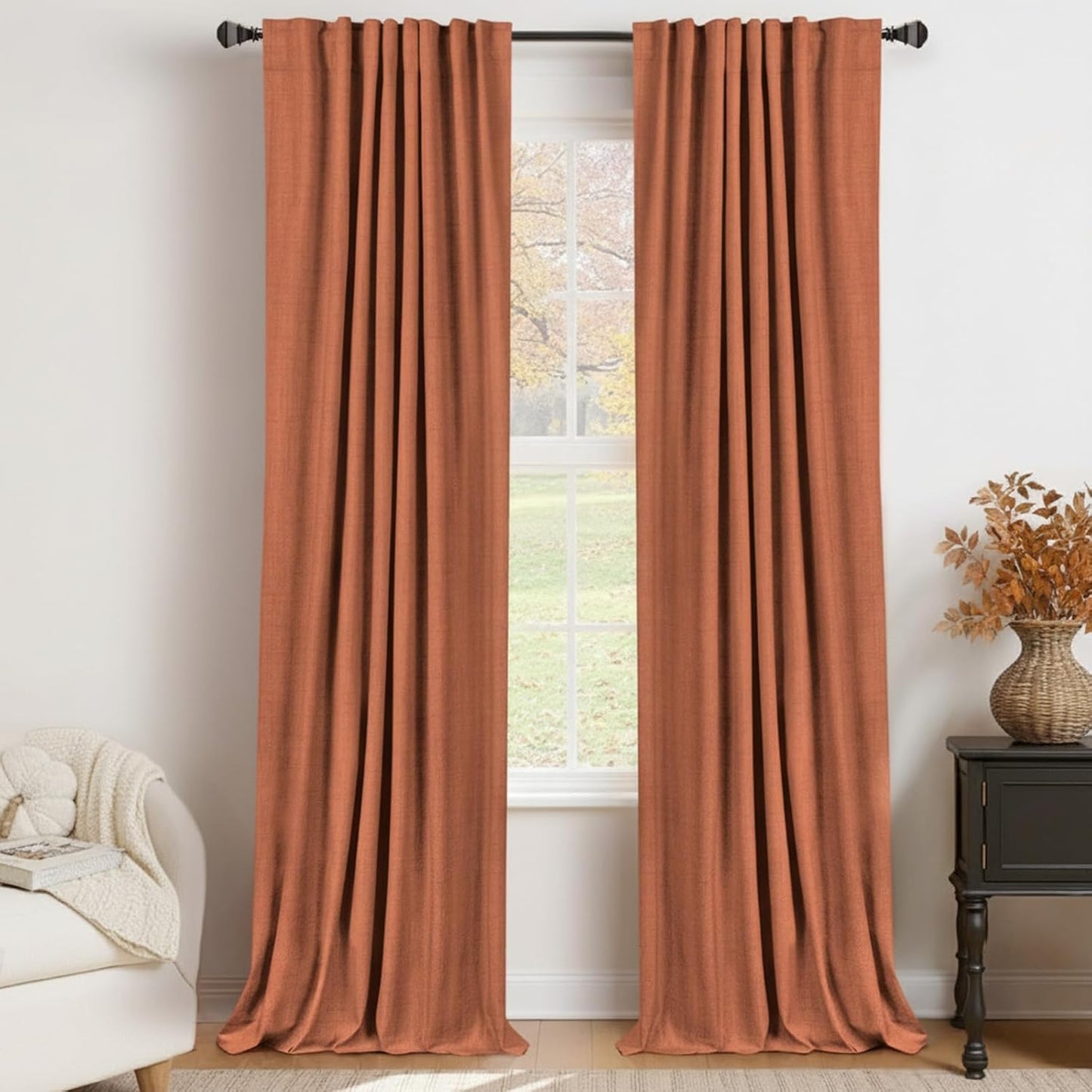 100% Blackout Shield Blackout Curtains for Bedroom 84 Inches Long, Back Tab/Rod Pocket Living Room Drapes, Thermal Insulated Blackout Curtains 2 Panels Set, 50" W x 84" L, Cream